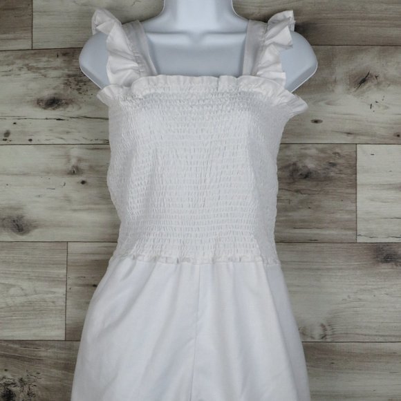 Derek Heart* Women's Smock Top Sleeveless Ruffled Strap‎ Romper~ Size Medium - Picture 1 of 12